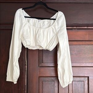 Women's White Long Sleeve Top